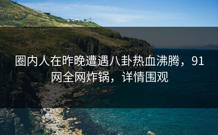 圈内人在昨晚遭遇八卦热血沸腾，91网全网炸锅，详情围观