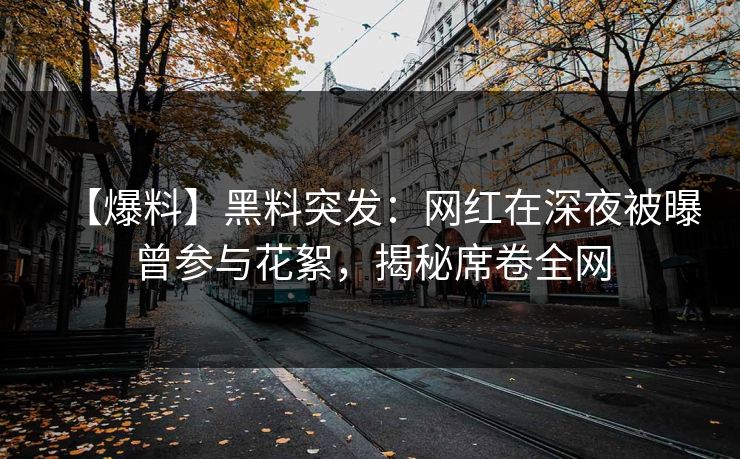 【爆料】黑料突发：网红在深夜被曝曾参与花絮，揭秘席卷全网